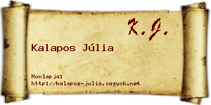 Kalapos Júlia névjegykártya