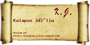 Kalapos Júlia névjegykártya
