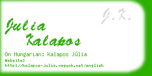 julia kalapos business card